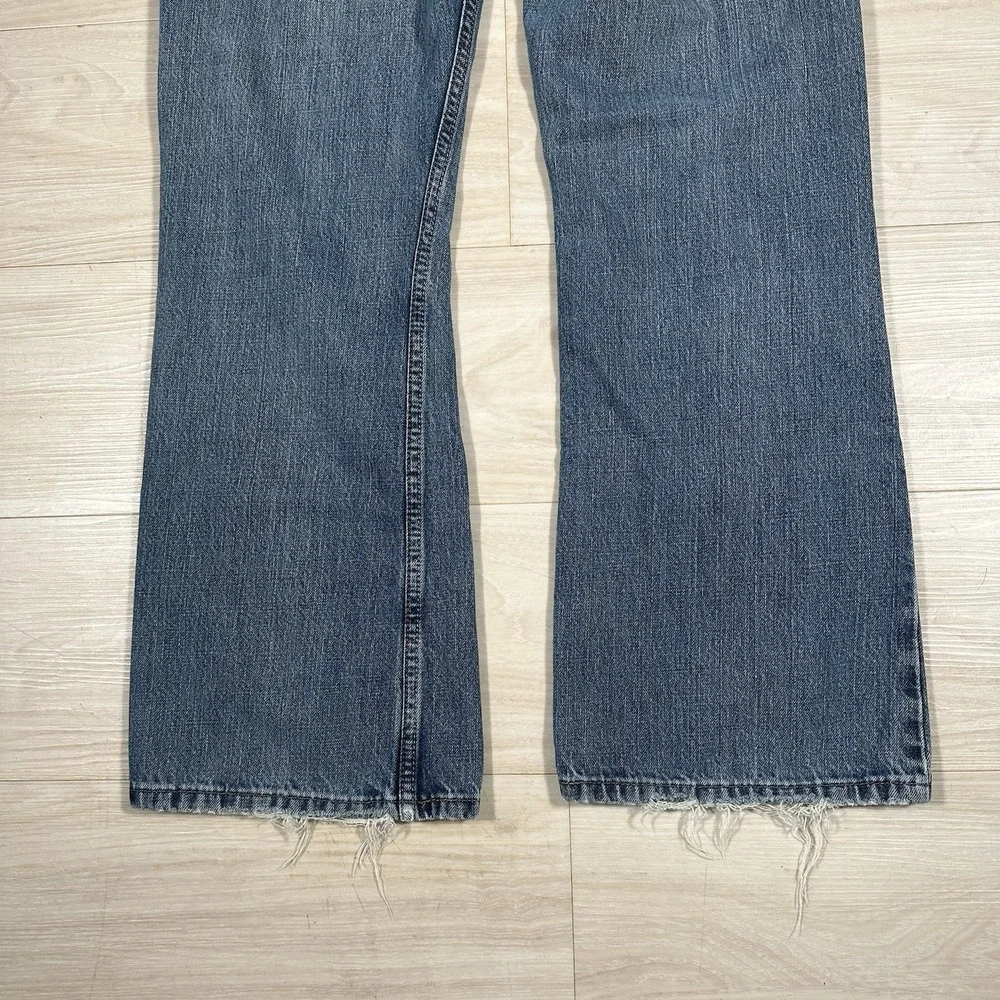 Levi's 527 Slim Bootcut Jeans Mens 34x30 Medium Blue Wash 100% Cotton Distressed